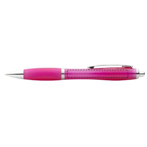 Stylo bille avec corps et grip colorés Nash (encre bleue) rose