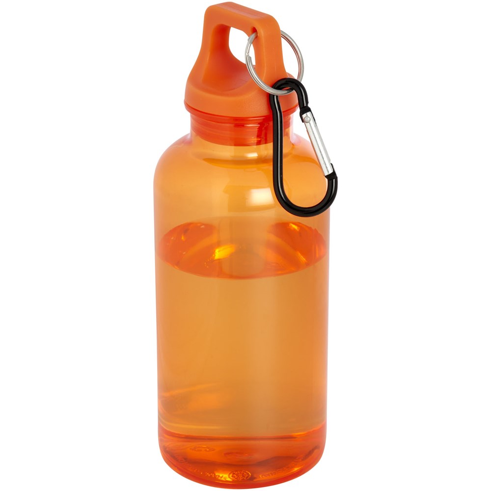 Bouteille d'eau Oregon de 400 ml en plastique recyclé avec mousqueton orange