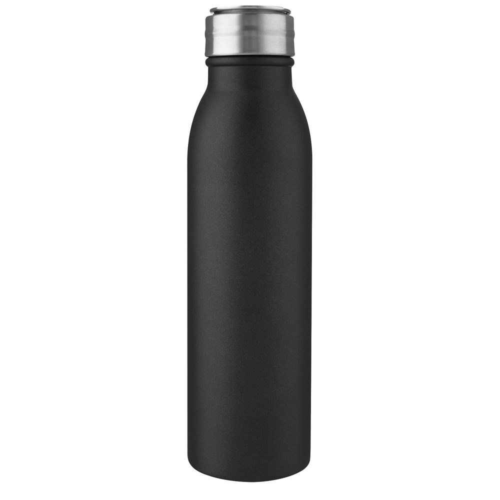 Bouteille d'eau Harper de 700 ml en acier inoxydable certifié RCS avec boucle métallique noir