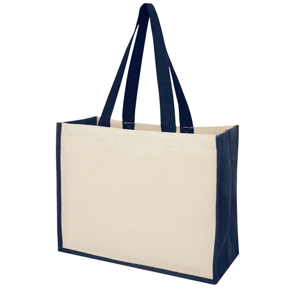 Varai 320 g/m Canvas und Jute Einkaufstasche 23L navy