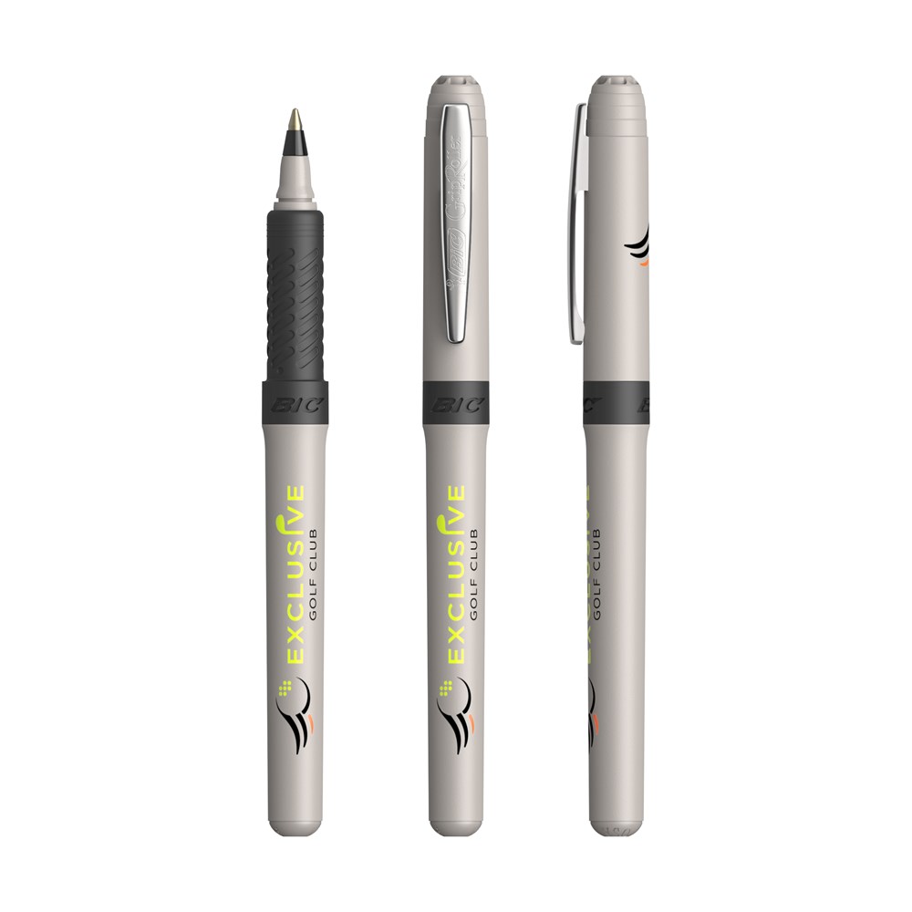 BIC® Grip Roller Gray - Chrome - encre noire