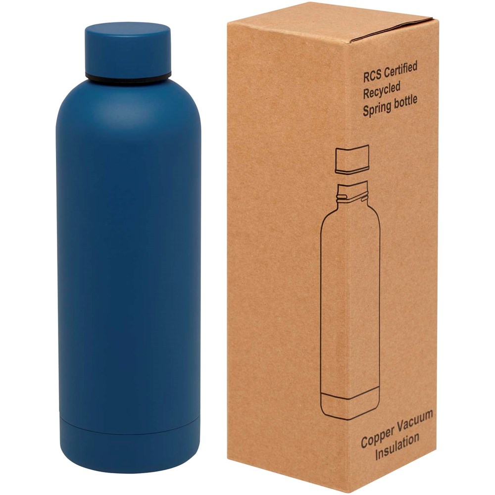 Bouteille isotherme avec isolation par le vide Spring 500 ml en cuivre inoxydable recyclé certifié RCS Bleu océan