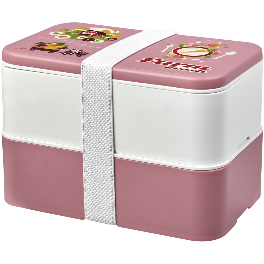 MIYO Renew Doppel-Lunchbox rosa, elfenbeinweiss, weiss