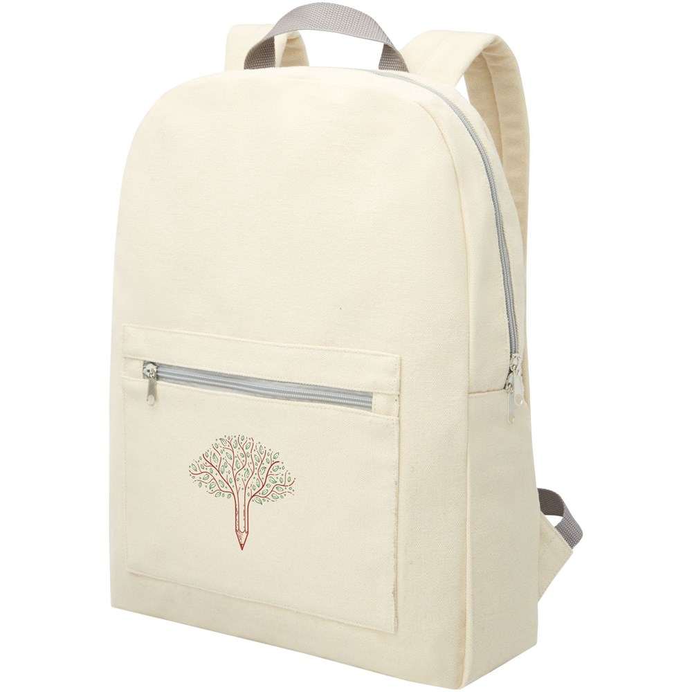 Sac à dos Pheebs en coton recyclé 450 g/m² et polyester 10L Naturel