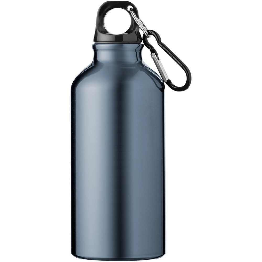 Oregon 400 ml Aluminium Trinkflasche mit Karabinerhaken gun metal