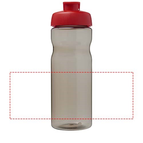 Bouteille de sport H2O Active® Eco Base de 650 ml avec couvercle à bec verseur Rouge, Charbon