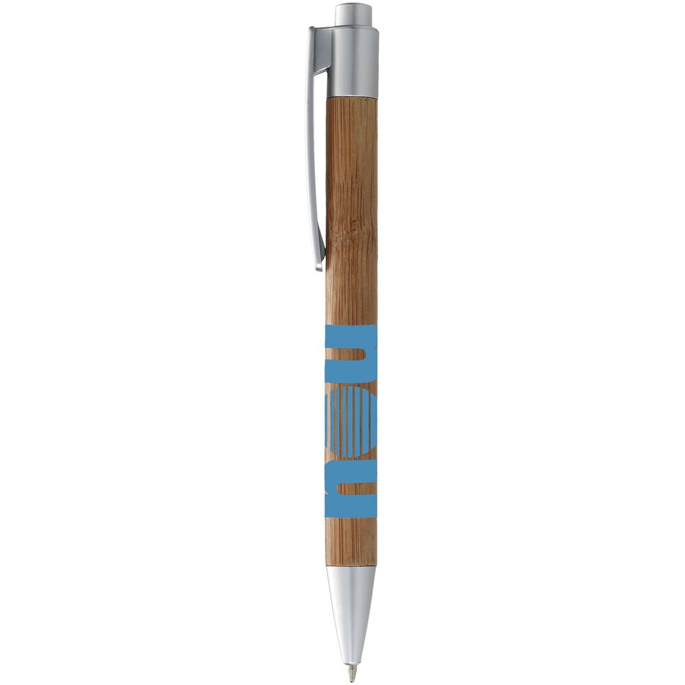 Stylo bille en bambou Borneo (encre noire) Naturel, Argent