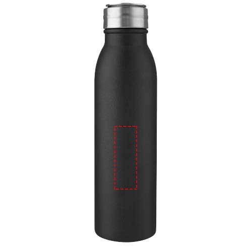 Bouteille d'eau Harper de 700 ml en acier inoxydable certifié RCS avec boucle métallique noir