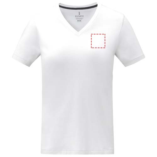 T-shirt Somoto manches courtes col V femme Blanc