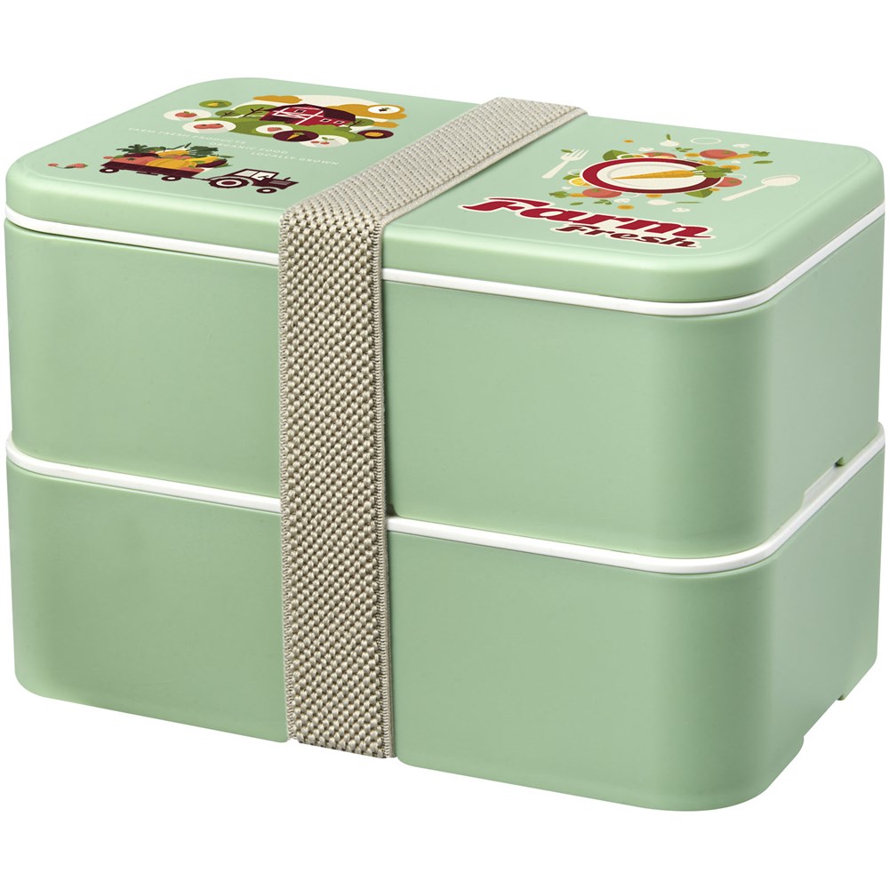 MIYO Renew Doppel-Lunchbox seaglass green, seaglass green, kieselgrau