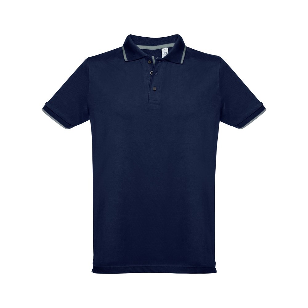 THC ROME Zweifarbiges Baumwoll-Poloshirt für Herren blau