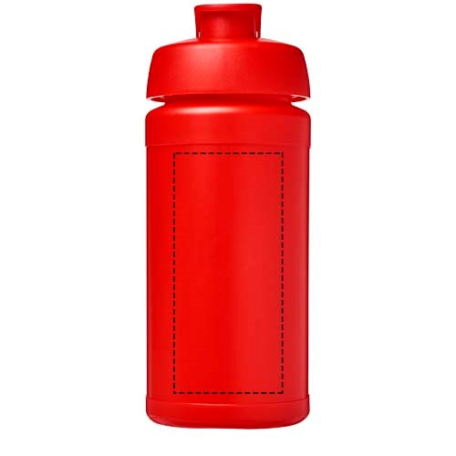 Bouteille de sport Baseline Rise de 500 ml recyclée avec couvercle rabattable Rouge, Rouge