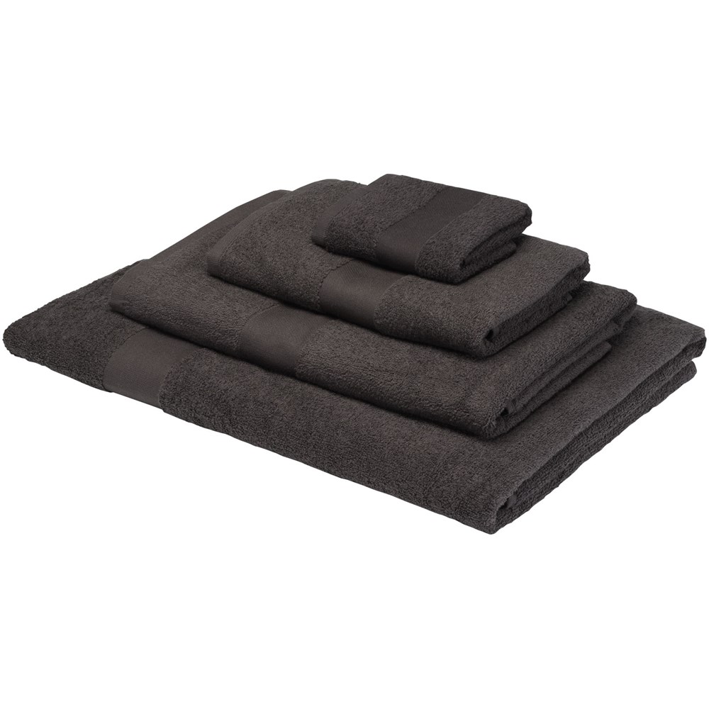 Serviette Charlotte de 50 x 100 cm en coton de 450 g/m² anthracite