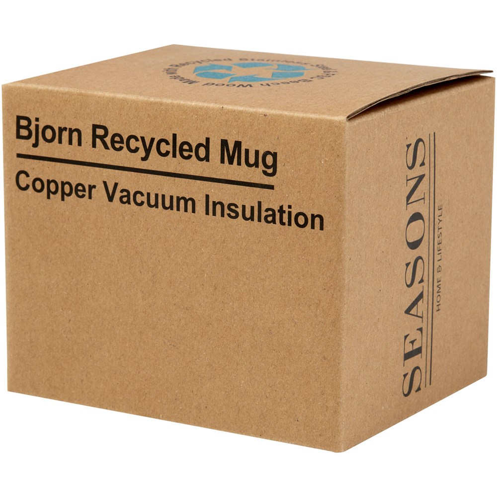 Tasse Bjorn de 360 ml en acier inoxydable recyclé certifiée RCS avec isolation sous vide et couche de cuivre bleu foncé