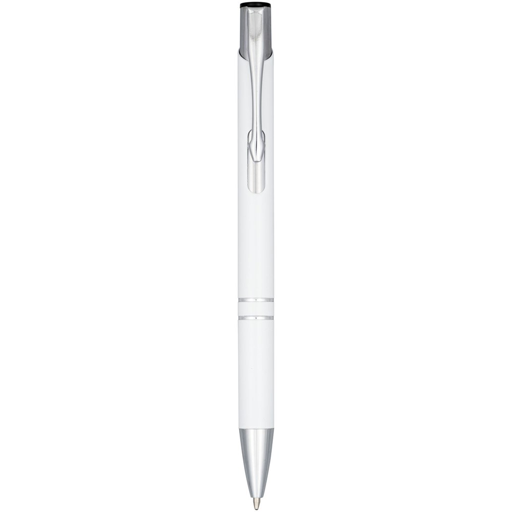 Stylo bille aluminium anodisé Moneta (encre bleue) Blanc