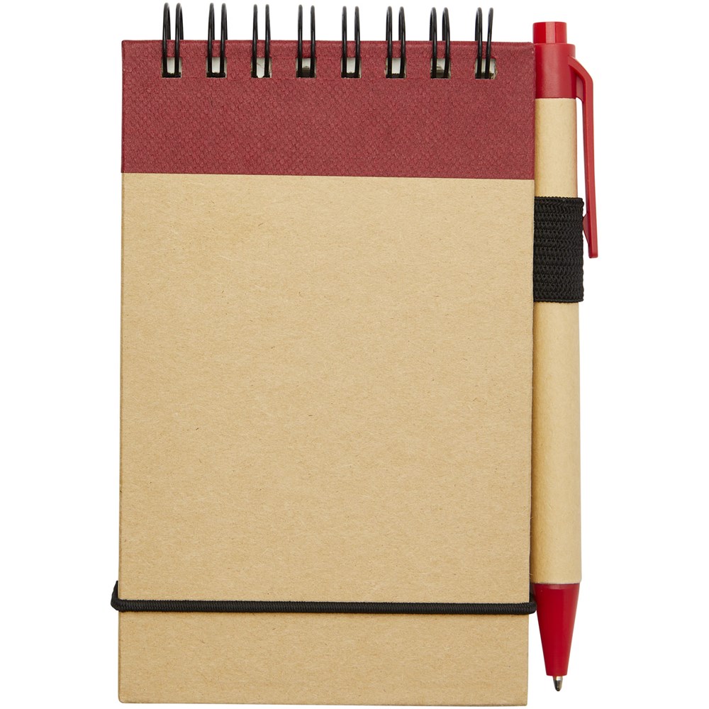 Zuse A7 Recycling Notizblock mit Stift natur, rot