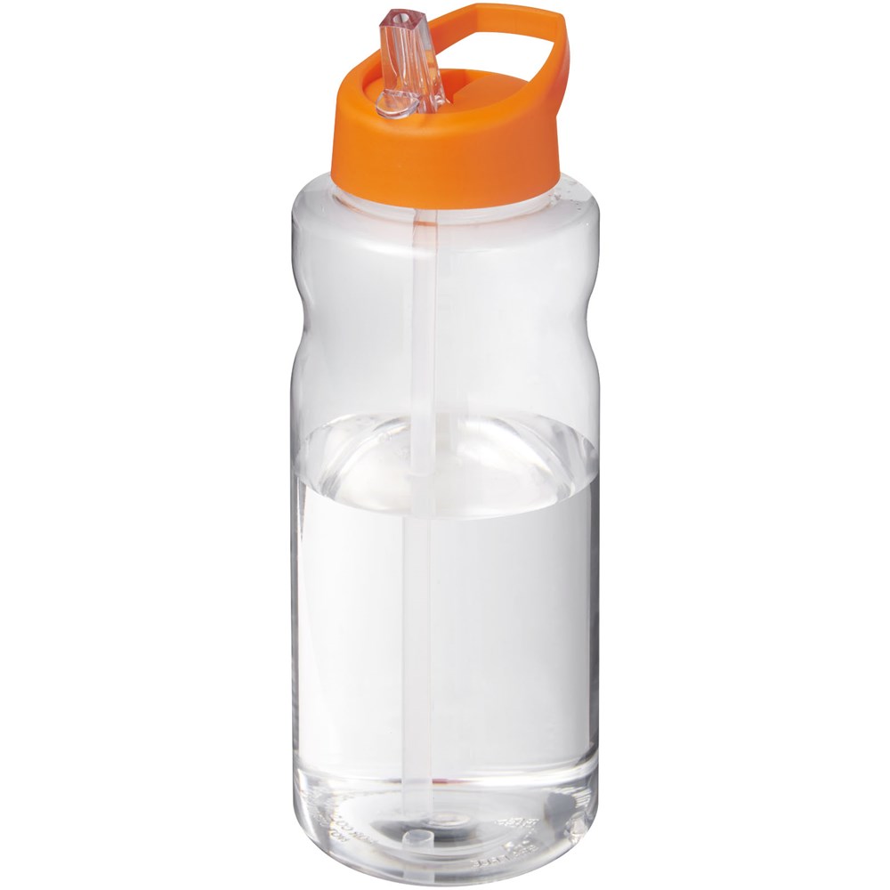 Bouteille de sport H2O Active® Big Base de 1 litre avec couvercle à bec verseur orange