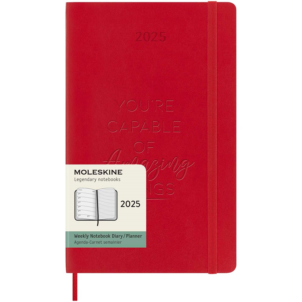 Agenda L 12 mois Moleskine à couverture souple Rouge écarlate