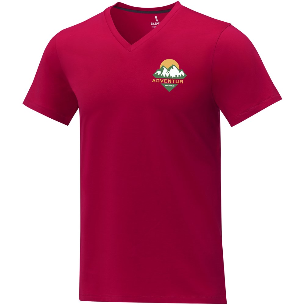 T-shirt Somoto manches courtes col V homme rouge