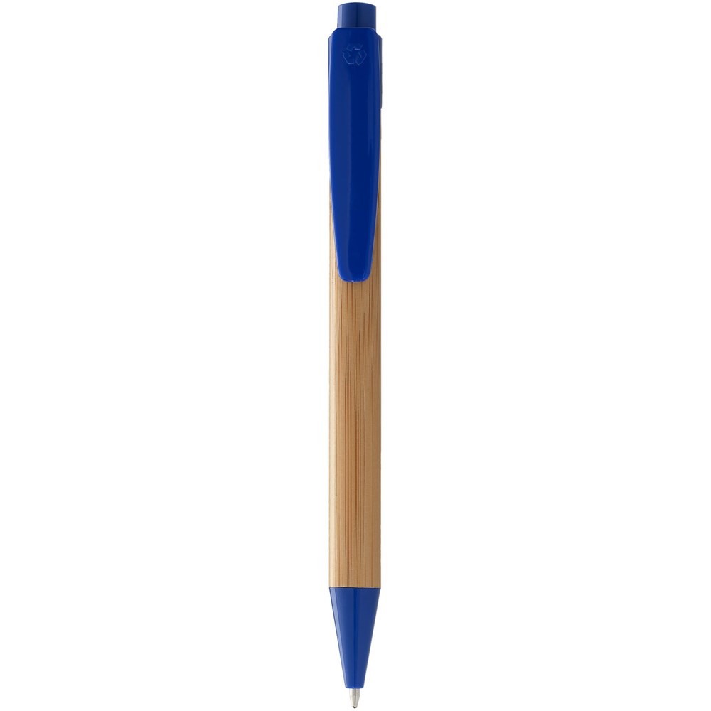 Stylo bille en bambou Borneo (encre noire) Naturel, Bleu royal