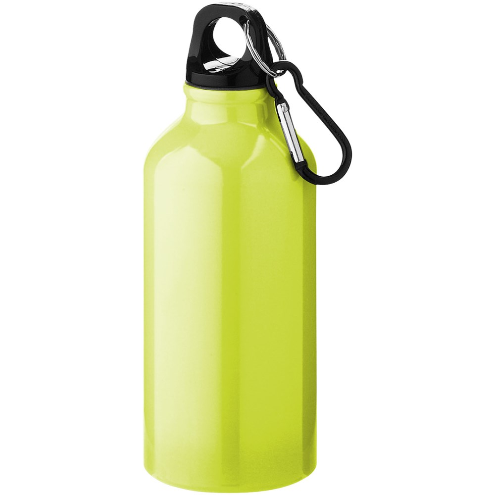 Oregon 400 ml Aluminium Trinkflasche mit Karabinerhaken neongelb