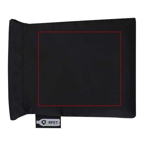 Serviette de sport rafraîchissante en PET recyclé Raquel avec pochette 80 x 30 cm Noir