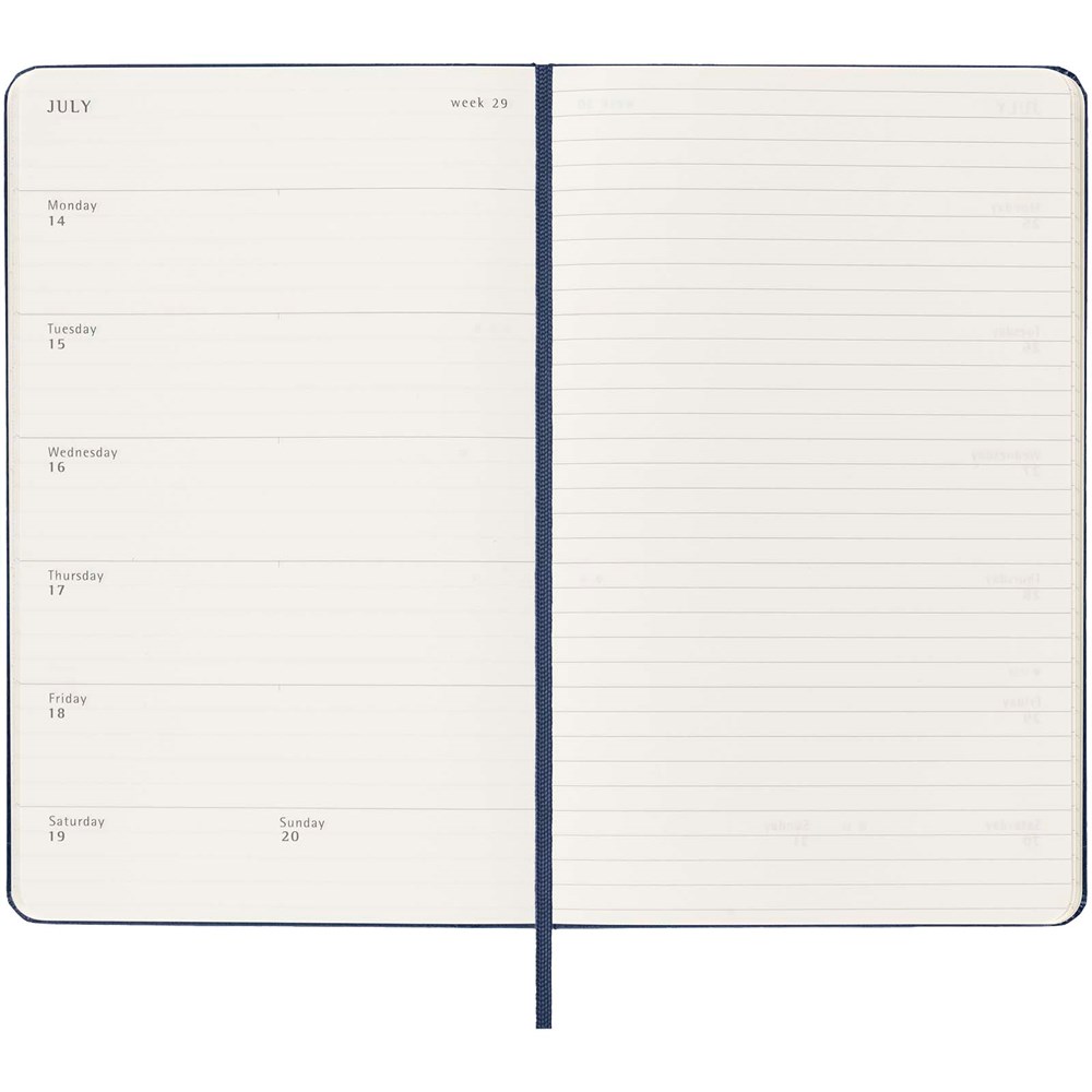 Moleskine Hardcover 12 Monate Wochenkalender L saphir