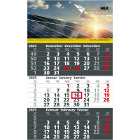 3-Monats-Wandkalender mit 3-farbigem-Offsetdruck 2025