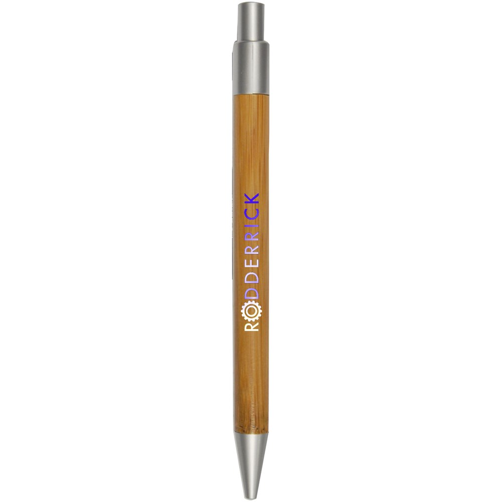 Stylo bille en bambou Borneo (encre noire) Naturel, Argent