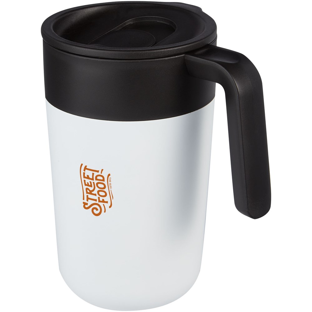 Tasse Nordia de 400 ml recyclée à double paroi blanc