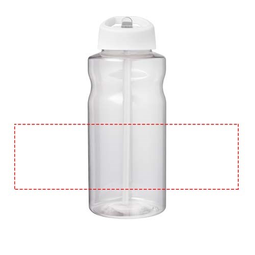 Bouteille de sport H2O Active® Big Base de 1 litre avec couvercle à bec verseur blanc