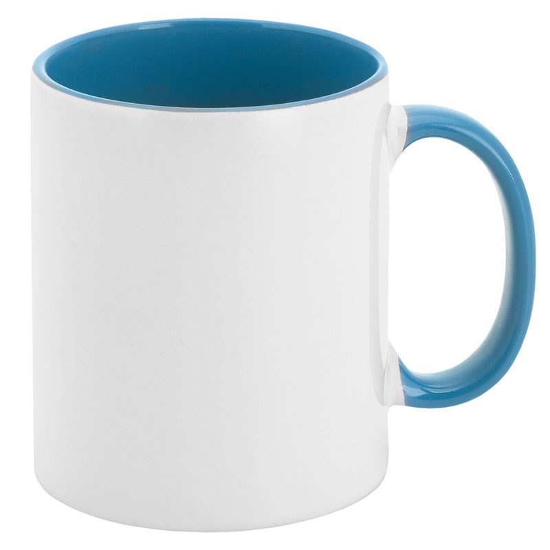 Tasse Thun bedrucken lassen. Perfekt als Werbegeschenk oder Werbeartikel. hellblau