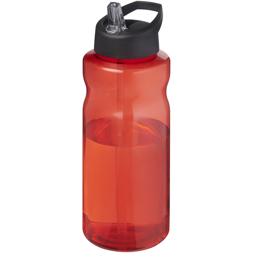 Bouteille de sport H2O Active® Eco Big Base de 1 litre avec couvercle à bec verseur Rouge, Noir