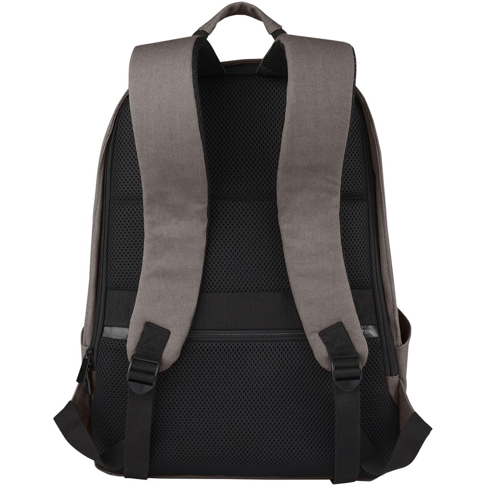 Joey 15,6 Zoll Anti-Diebstahl Laptop Rucksack 18 L aus GRS-recyceltem Canvas grau