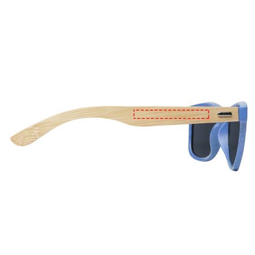 Lunettes de soleil Sun Ray en bambou Bleu process