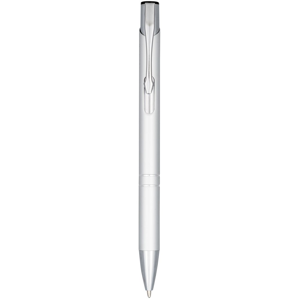 Stylo bille aluminium anodisé Moneta (encre bleue) argent