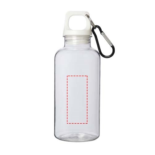 Bouteille d'eau Oregon de 400 ml en plastique recyclé avec mousqueton blanc