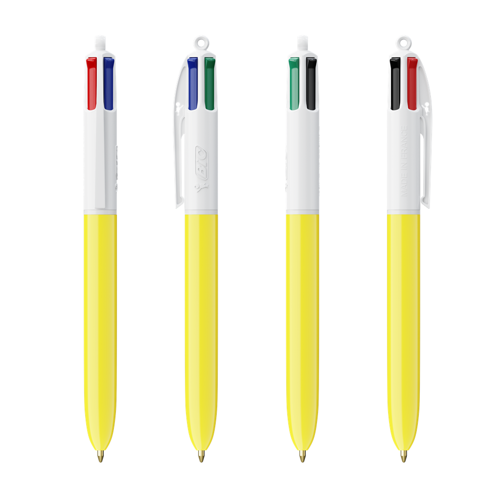 BIC® 4 Colours® Kugelschreiber weiss/gelb