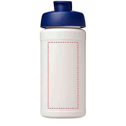 Bouteille de sport Baseline Rise de 500 ml recyclée avec couvercle rabattable Blanc, Bleu