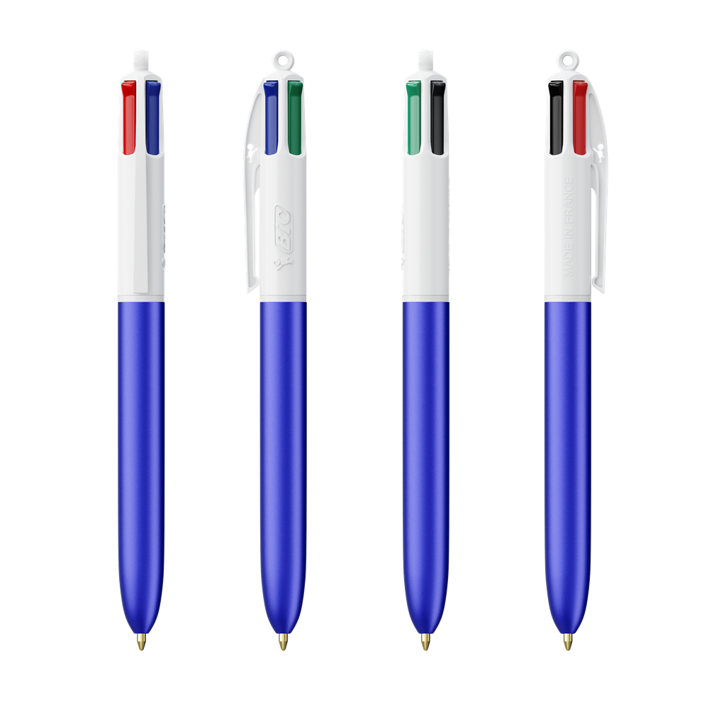 BIC® 4 Colours Glacé with Lanyard Blau Glacé / Weiss