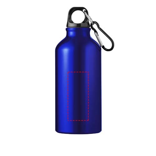 Bouteille d'eau Oregon de 400 ml en aluminium recyclé certifié RCS avec mousqueton bleu