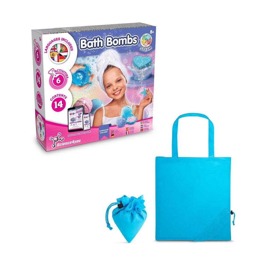 Bath Bombs Kit V Lernspiel lieferung inklusive einer faltbaren geschenktasche aus 190T hellblau