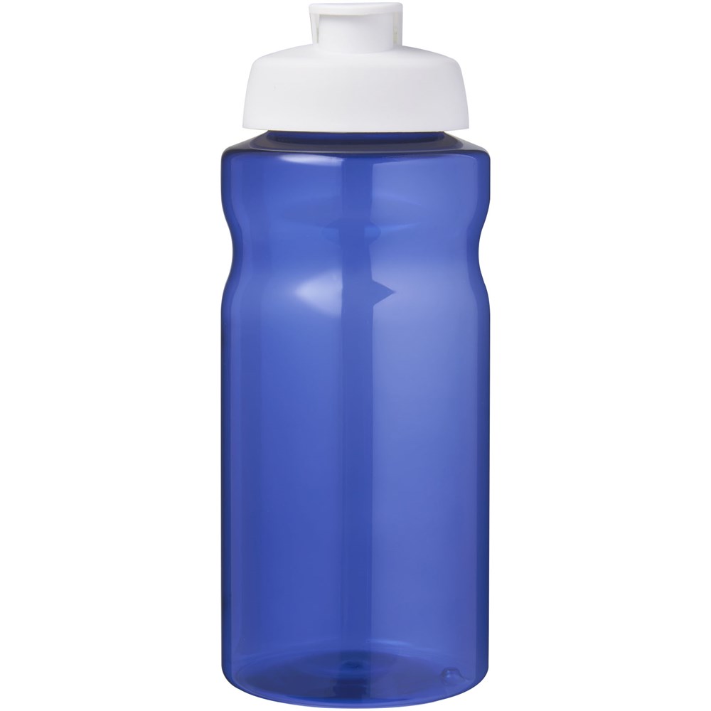 Bouteille de sport H2O Active® Eco Big Base de 1 litre à couvercle rabattable Bleu, Blanc