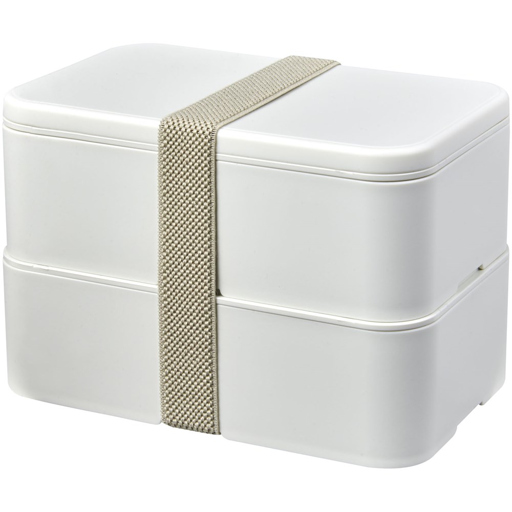 MIYO Renew Doppel-Lunchbox elfenbeinweiss, elfenbeinweiss, kieselgrau