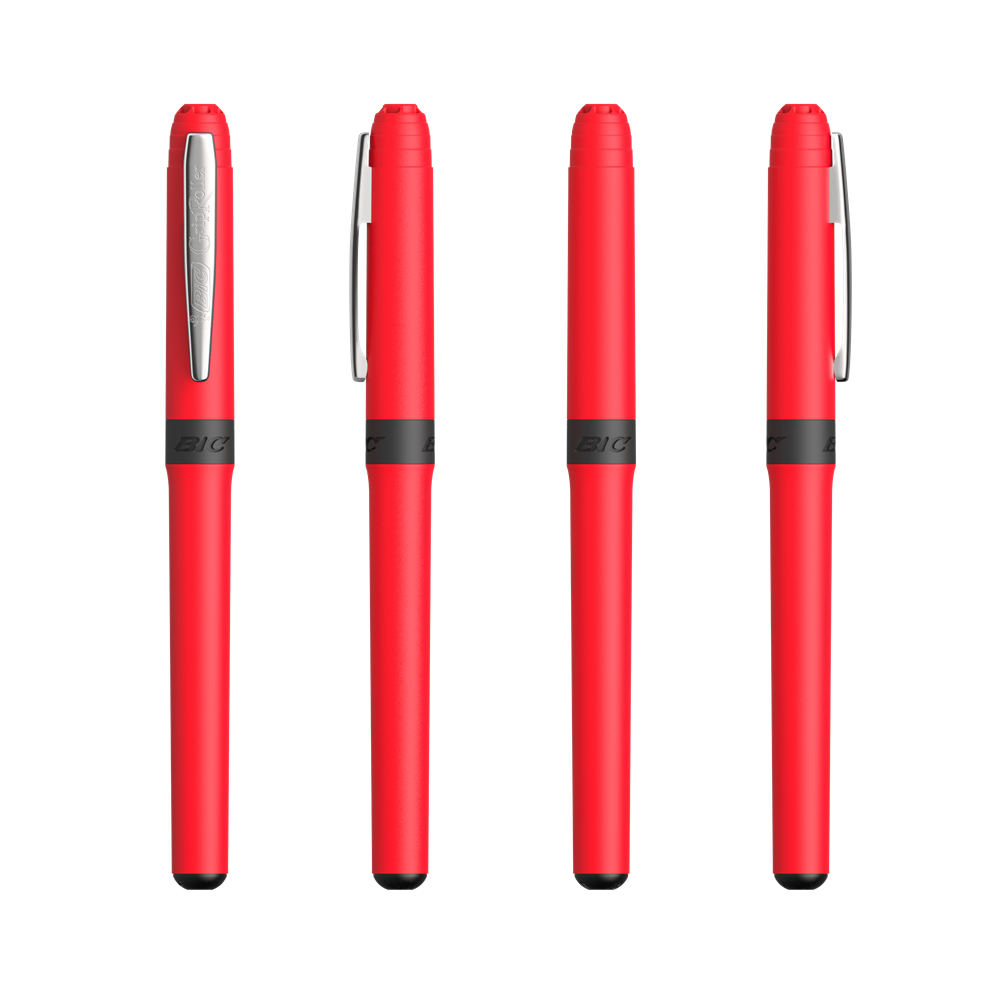 BIC® Grip Roller Red - Chrome - encre noire