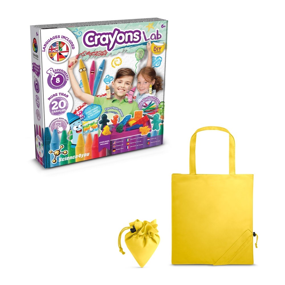 Crayon Factory Kit II Lernspiel lieferung inklusive einer faltbaren geschenktasche aus 190T gelb