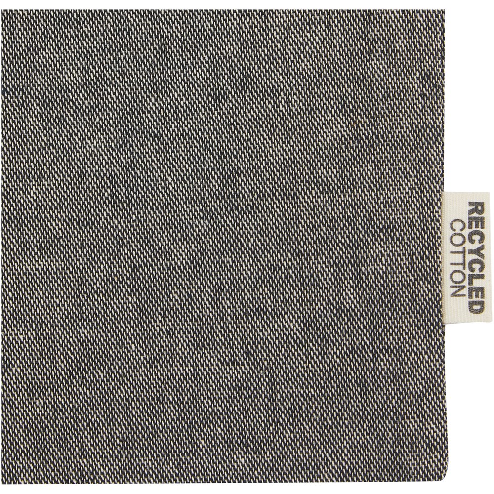 Pheebs 150 g/m² GRS Zuziehbeutel aus Recyclingbaumwolle klein 0,5 l heather schwarz