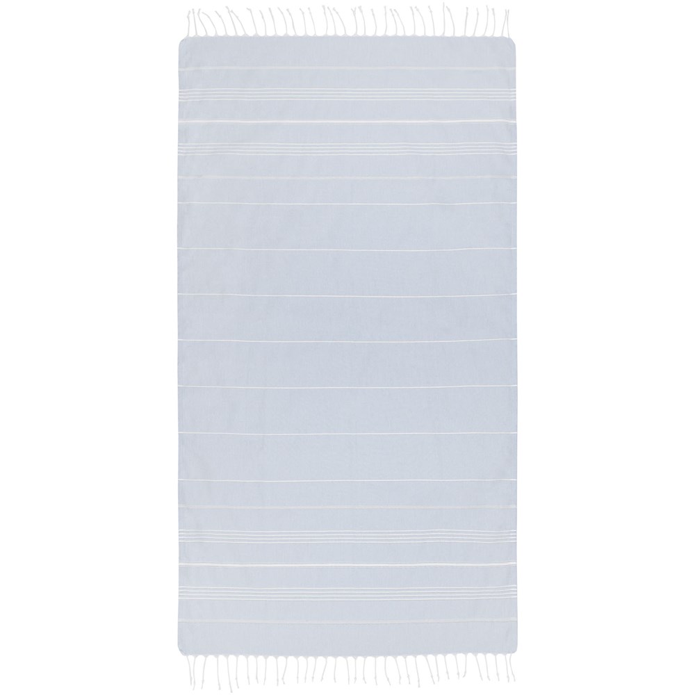 Serviette de hammam Anna en coton 150 g/m² 100 x 180 cm bleu clair