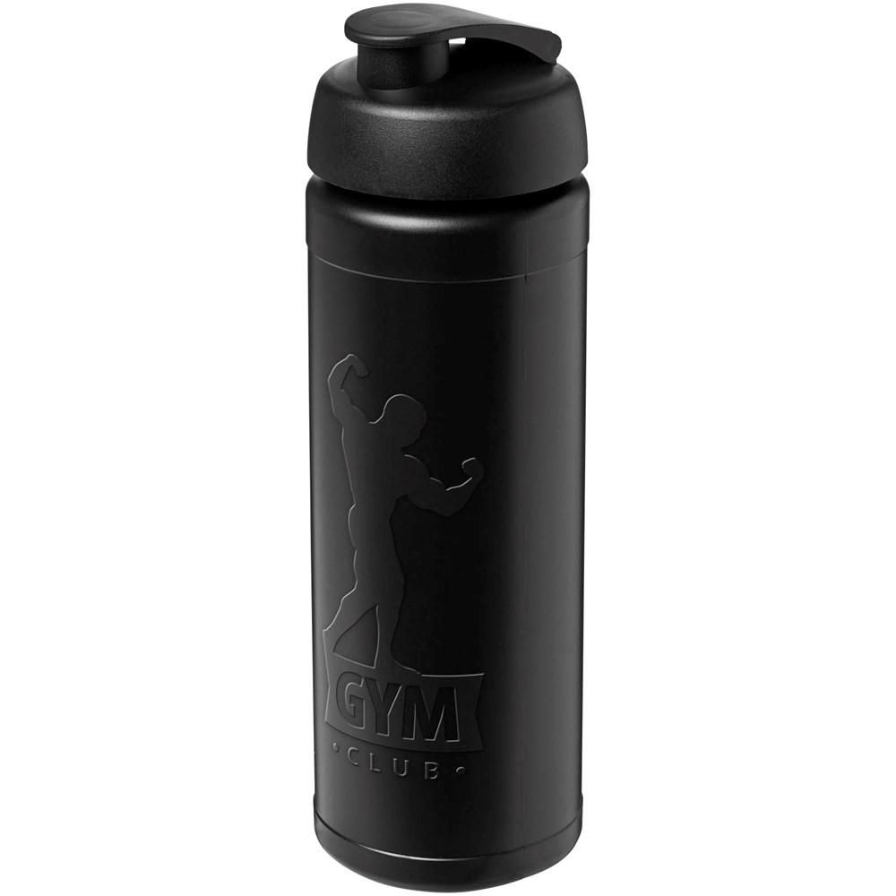 Bouteille de sport Baseline Rise de 750 ml recyclée avec couvercle rabattable Noir, Noir