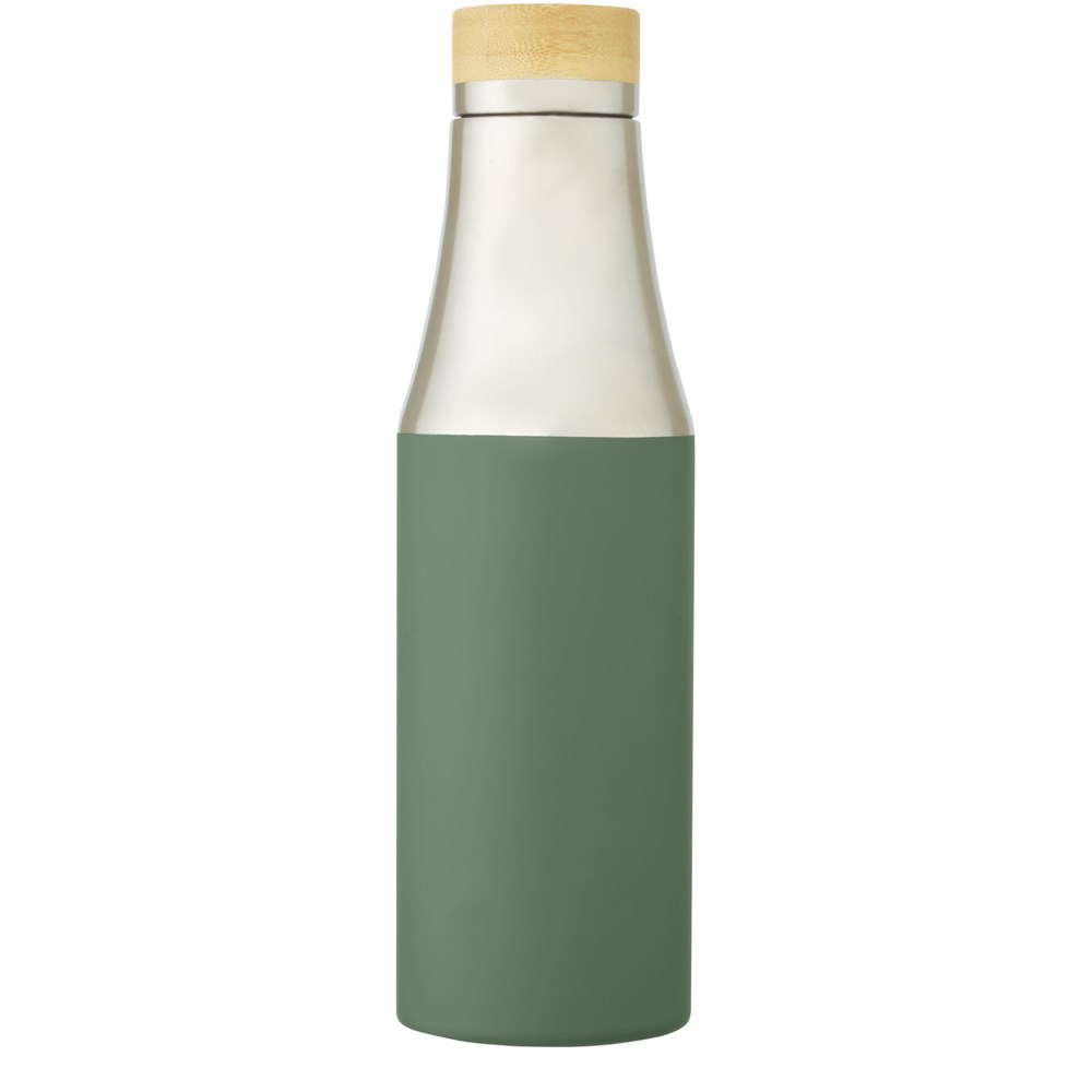 Hulan 540 ml Kupfer-Vakuum Isolierflasche mit Bambusdeckel heather grün